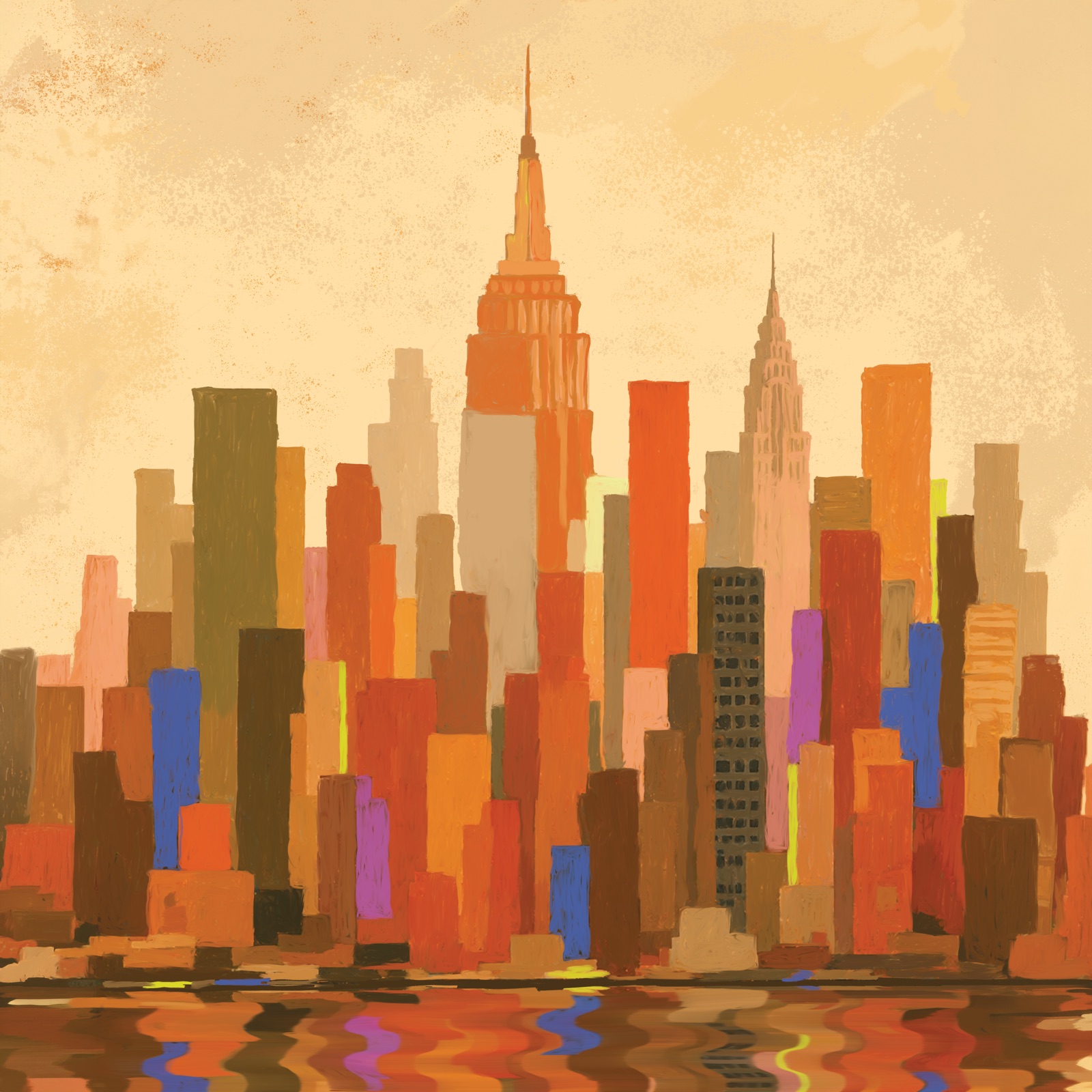 Illustrated New York City skyline